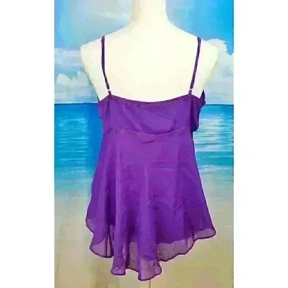 MIXIT Womans PURPLE Lined Camisole Top Side Zip LIGHTWEIGHT Shirt size Lg - Picture 4 of 5